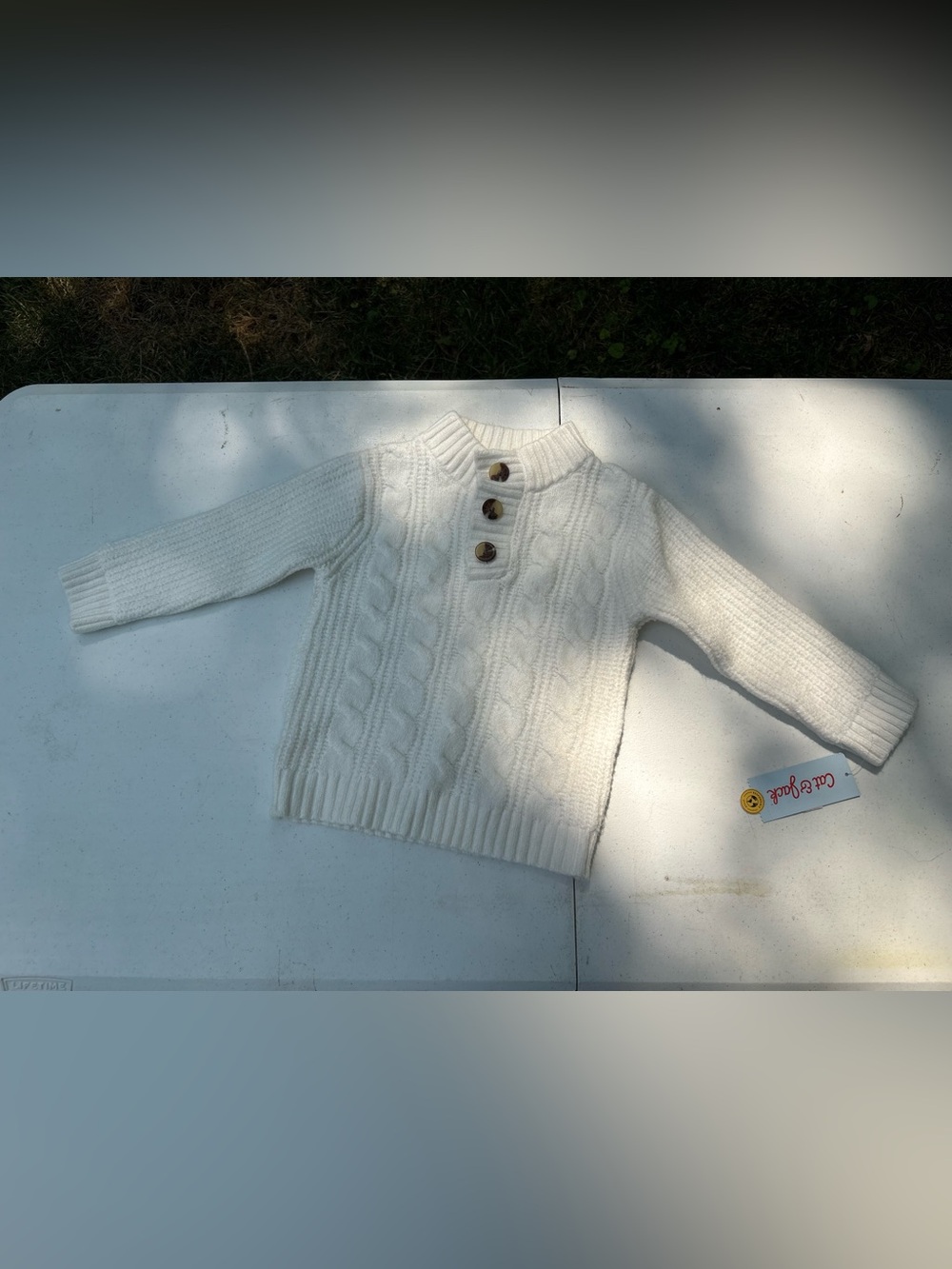 Cat & Jack Cream Knit Sweater
